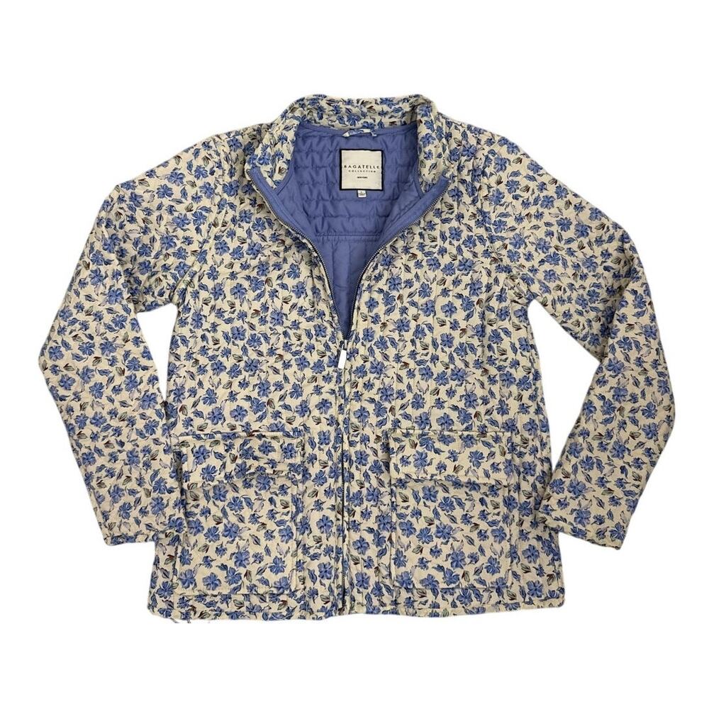Bagatelle Cottagecore Floral Feminine Quilted Zip Up Jacket Size Large